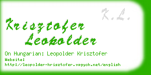 krisztofer leopolder business card